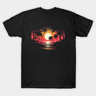 palm tree sunset T-Shirt